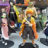 Anime Demon Slayer Kamado Nezuko Tanjirou Action Figure Agatsuma Zenitsu Kochou Shinobu Collectible Model Doll Toys For Kid Gift