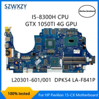 Original For HP Pavilion 15-CX Laptop Motherboard SR3Z0 I5-8300H CPU GTX 1050TI 4G GPU L20301-601 L20301-001 DPK54 LA-F841P
