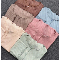 Cardigan Rajut Crop - Waffle Cardy Crop Top Casual Kardigan Wanita Knitwear Atasan
