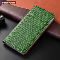 Luxury Nature Genuine Leather Case For OnePlus ACE Pro ACE Racing Ace 2V Ace 2 Ace 3 Lizard Grain Flip Wallet Cover