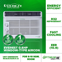Everest Etm06wdr3-hf Window Type Aircon with Healthy Air Filter  - 0.6 HP