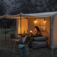 帳篷 定復古房型棉布帳篷戶外營一室一廳帳篷速開充氣野營帳篷