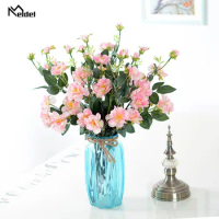 1 Branch Silk Chinese Roses Flowers Fake Roses Flores for Wedding Wall Table Stage DIY Decor Home Desk Vase Artificial Flowers