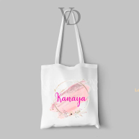 CUSTOM NAMA / TOTE BAG LINE BAHAN KANVAS MOTIF nama / SOUVENIR WEDDING / korean TOTE BAG / hadiah w