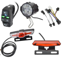 Ebike Front Brake Rear Light Set For 24V 36V 48V Battery Horn Headlight Switch With Ebike Turn Functional Tail Light Accessories