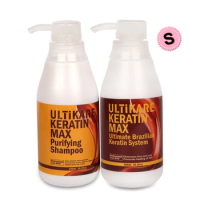 300ml Keratin Brazilian 8% Formalin Moisturizing Straight Hair Treatment+300ml Purifying Shampoo Repair Strong Cruly Hair care