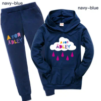 A for Adley Girl Boys Cartoon Anime Sweatshirt Suit New Children Hoodies+Pants Cosplay Costume Suit for Teens Kids Fall Clothes