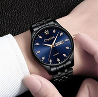 手錶 超薄手錶男學生韓版簡約潮流個性休閒鋼帶防水夜光機械男錶石英錶  維多原創