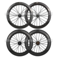 Smooth Lightweight 20 Inch Folding Bike Wheels 406 Carbon Wheelset Disc Brake/V Brake 10/11s 6-Pawl Carbon Wheels 20"