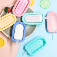 1 Hole Silicone Ice Cream Mold DIY Chocolate Dessert Popsicle Moulds Tray Ice Cube Maker Homemade Tools Summer Party Supplies