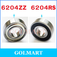 3pcs/lot S6204RS stainless steel ball bearing 20x47x14 mm 6204-2RS bearing 6204ZZ 6204RS steel ball bearing