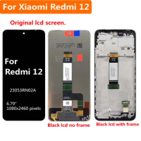 Original LCD For Xiaomi Redmi 12 Redmi12 Display Touch Screen Digitizer Assembly Glass Sensor with Frame Mobile Pantalla