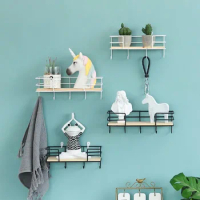 Bathroom Shower Shelf with Hooks Kitchen Organizer Shelves Corner Frame Iron Shower Caddy Storage Rack Shampoo Holder