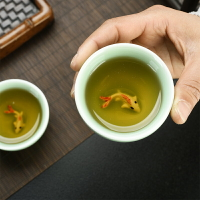 青瓷功夫茶具套裝蓋碗茶壺鯉魚杯辦公家用簡約禮品一壺兩杯精品