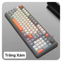 【48 giờ đến】Bàn phím gaming giả cơ cao cấp XunFox K81,k82 LED 7 Màu Hiệu Ứng Đèn Thở, Phím ABS Gõ Êm