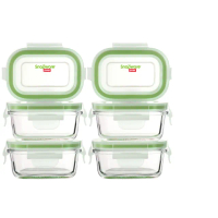 【CorelleBrands 康寧餐具】寶寶副食品耐熱玻璃保鮮盒長方形120ml 超值6件組(醬料盒、調味盒)