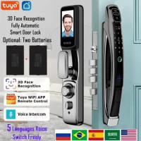 Tuya WiFi APP Face Recognition Smart Door Lock With Camera Video Call Voice Intercom Digital Door Lock Automatic Door Lock