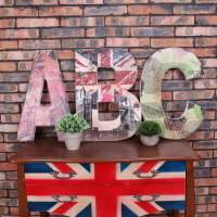 美式復古英文字母ABC木質壁掛酒吧咖啡廳網咖餐廳墻面裝飾木板畫