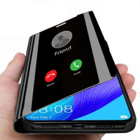 Mirror smart Case For huawei honor nove 5T Flip stand book phone cover on honor 20 pro nova5 t nova5t nova 5 t shockproof coque