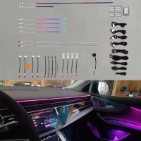 Car Ambient Light Fit for Audi Q8 2019-2023 Ambient Lights Screen Control/CD Button Control LED 30 Color Ambient Light