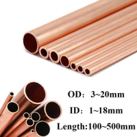 1pcs Red copper Tubes OD 2~20mm ID 1~18mm Length 100mm~500mm Copper straight pipe Copper Metal Pipe Tubing