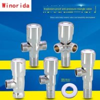 1/2 IN Hot and Cold Water Triangle Valve Water Stop Valve Basin Basin Solar Electric Water Heater Switch Eight Valve