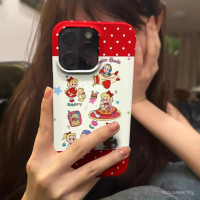 เคสโทรศัพท์สาวการ์ตูน ลายจุดสีแดง เข้ากันได้กับ iPhone 16plus, 15promax, 16promax, xs, xr, xsmax, 16