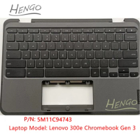 5M11C94743 Black Original New For Lenovo 300e Chromebook Gen 3 Palmrest w/ Keyboard Non-Webcam