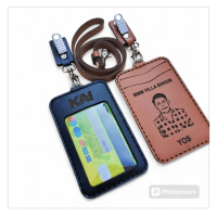 PREMIUM Id Card Holder Kulit Name Tag Lanyard Kulit Asli KAI BUMN Free Nama Logo Foto