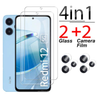 4in1 Camera Lens Glass For Xiaomi Redmi 12 5G redmy12 4G screen protector Red Mi redmi12 Full coverage Protective film 6.79''