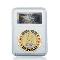 Royal Straight Flush Entertaining 3D Poker Chip Colorful Casino Metal Coin W/ Acrylic Display
