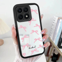 เคสโทรศัพท์, โบว์สีชมพู Ins, เหมาะสำหรับ Honor X6A, X85G, X8A, X8B, X8C, เคสกระจกแต่งหน้า, ฝาครอบกัน