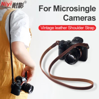Camera Shoulder Strap Suitable For Sony a6500 A7M4 Canon R50 Nikon ZFC Z30 Leather-Strap Fuji XT5 XS10 Retro Micro Single Strap
