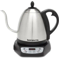 Bonavita 1L Digital Variable Temperature Gooseneck Electric Kettle for Coffee Brew and Tea Precise Pour Control, 6 Preset Temps