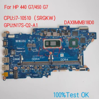 DAX8MMB18D0 For HP ProBook 440 G7/450 G7 Laptop Motherboard With CPU i5 i7 PN:L78081-601 100% Test OK