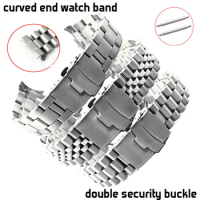 For Seiko Solid Stainless Steel Band Skx007 Skx009 SRPD63K1 Samurai 20mm 22mm Men's Strap Jubilee Curved End Bracelet