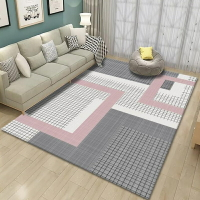ins百搭輕奢地毯客廳現代簡約幾何圖案茶幾毯臥室床邊床前毯