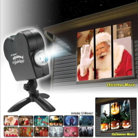 12個影片window projector節日投影燈聖誕萬聖節TV新款窗戶投影儀