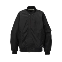 【Onitsuka Tiger】鬼塚虎 官方旗艦店 內層花紋設計黑色飛行員外套(2183B464-001)