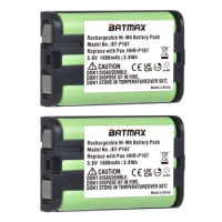 Batmax 3.6v 1000mAh HHR-P107 Rechargeable Cordless Phone Battery for Panasonic HHR-P107 HHR-P107A KX-TG6074PK, KX-TGA300