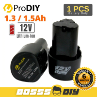 PRODIY Cordless Drill Battery Rechargeable 12V 1.5Ah / 1.3Ah Lithium Li-Ion Battery 500 / 300 Cycles