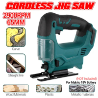 21V 65mm Cordless Jigsaw Electric Saw Multi-Function Jig Saw 2900RPM Woodworking Scroll Saws Power Tool for Makita Battery