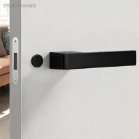 Modern Magnetic Door Lock Indoor Door Handle Single Tongue Lock Bedroom High Quality Keyless Lockset Home Hardware Accessories
