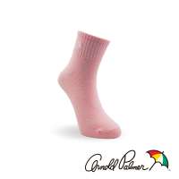 【Arnold Palmer】1/2刺繡百搭休閒短襪-淺粉紅(短襪/女襪/中性襪/學生襪)