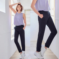 【STL】韓國瑜珈 涼感 女 City Brookyln 運動機能 修身 挺磅 加長+7cm 直筒 長褲(英國深藍DarkNight)