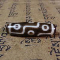 Ancient Tibetan DZI Beads Old Agate Lucky 9 Eye Totem Amulet Pendant GZI #3459