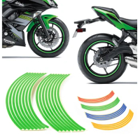 For Yamaha XMAX NMAX VMAX 125 250 400 300 1700 1200 12516 PCS 17 18 Inch Wheel Sticker Reflective Decals Rim Tape Strip Bike