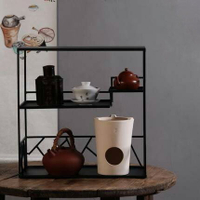 紫砂壺博古架茶具架桌面鐵藝多寶閣茶室茶杯收納架茶壺茶具展示架
