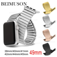 Stretchable Stainless Bands Compatible with for Apple Watch 8 strap 49mm 41mm 45mm 42mm 38mm 40mm 44mm For iWatch Series