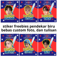 (FREE CUSTOM FOTO DAN TULISAN) Stiker Frebies Pendekar Biru Idol Aktris Aktor Kpop Thailand Jepang C